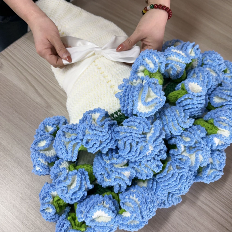 Hand-Crocheted Flower Bouquet - Carnation