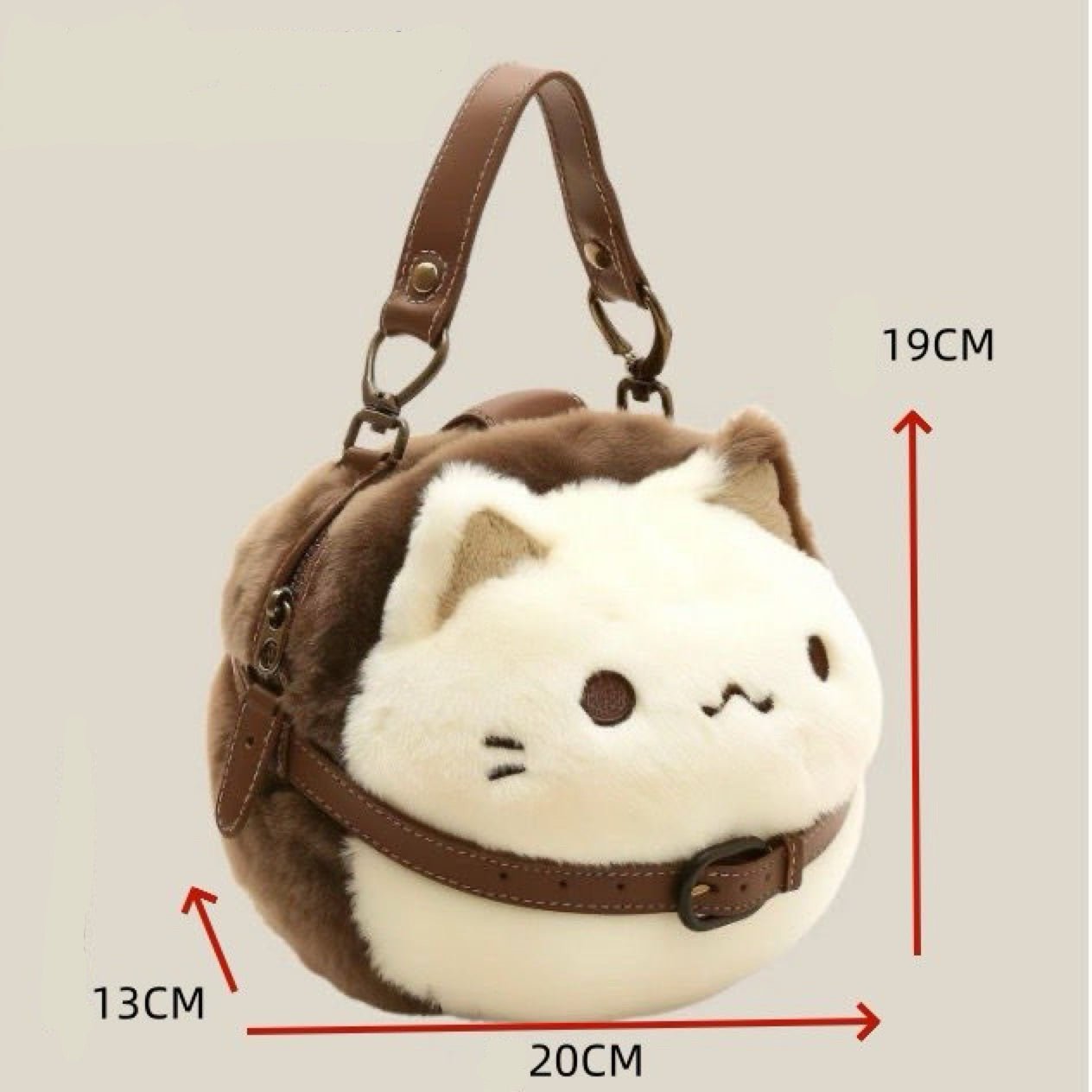 Stylish Furry Cat Bag - Round Size