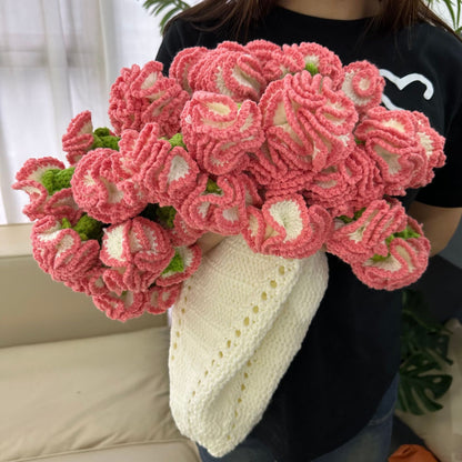 Hand-Crocheted Flower Bouquet - Carnation