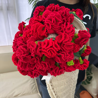 Hand-Crocheted Flower Bouquet - Carnation