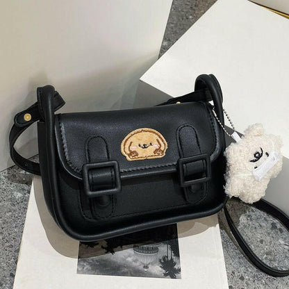 Kawaii Dog Shoulder Bag - Black