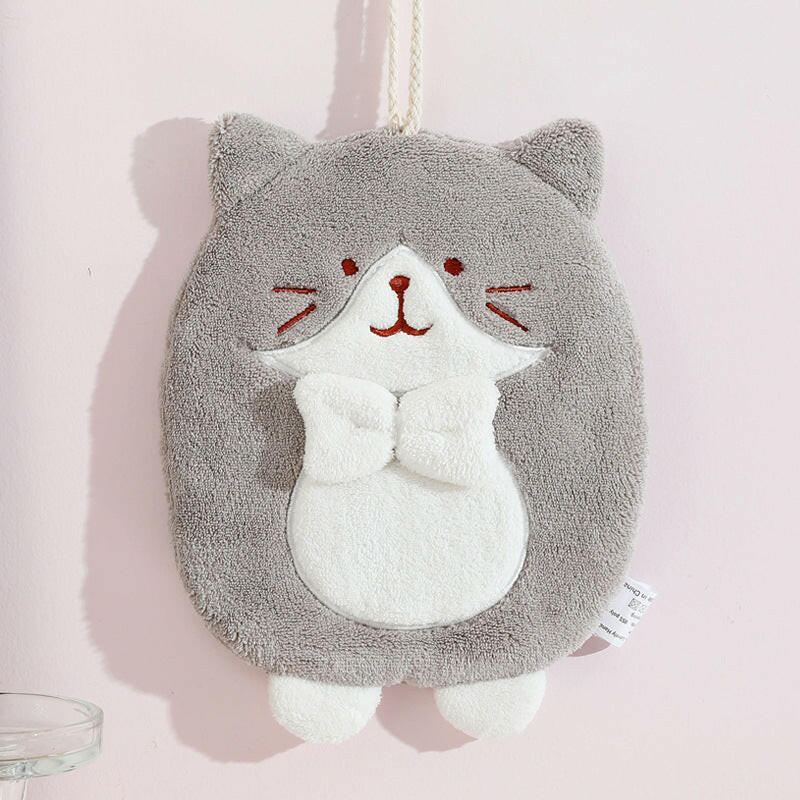 Cute Kitten Hand Towel - Gray